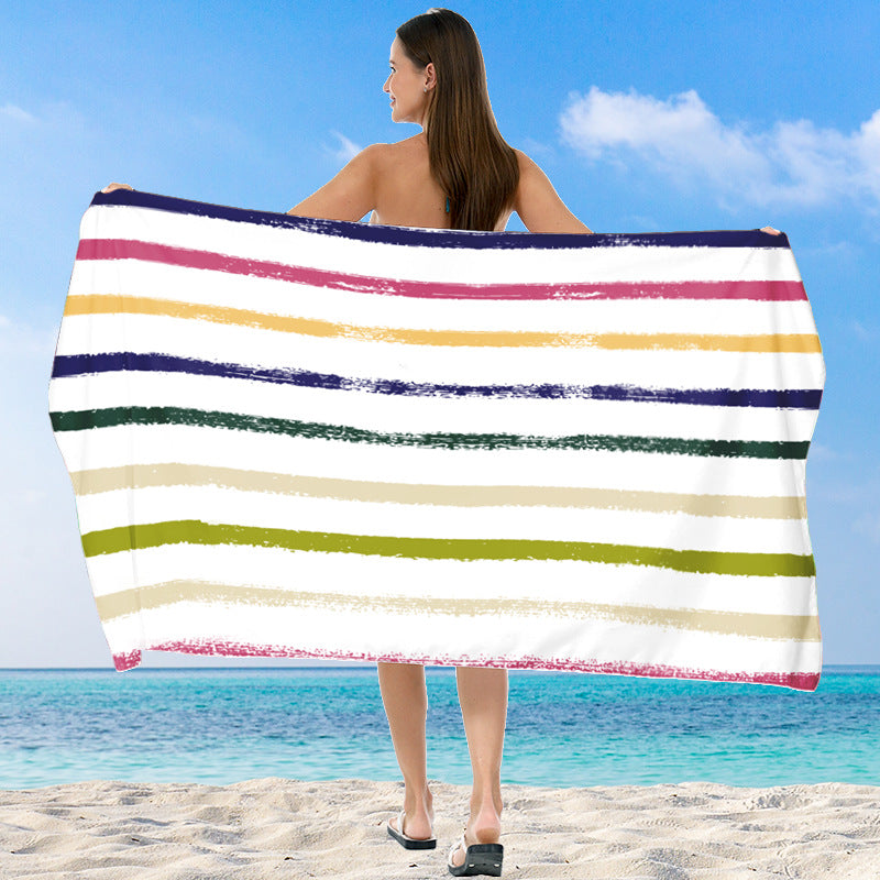 XXL Beach blanket with colorful stripe pattern Stornfield