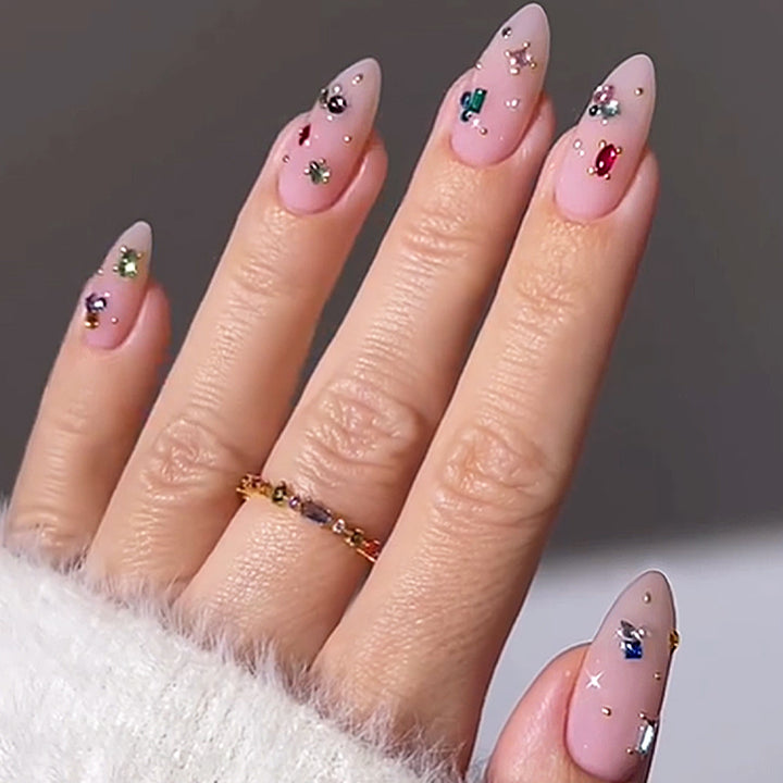 Decorative Gemstone Press-On Nail Art Set Stornfield