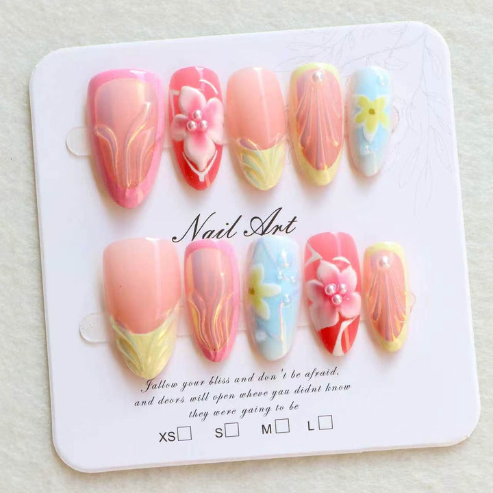 Artistic Floral Press-On Nail Set Stornfield 1788497796