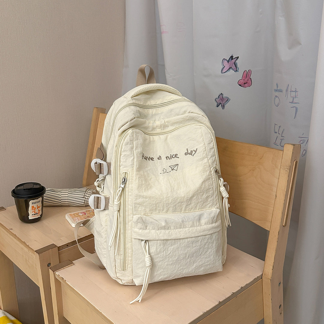 Multi-Pocket Casual Backpack with Inspirational Quote Stornfield