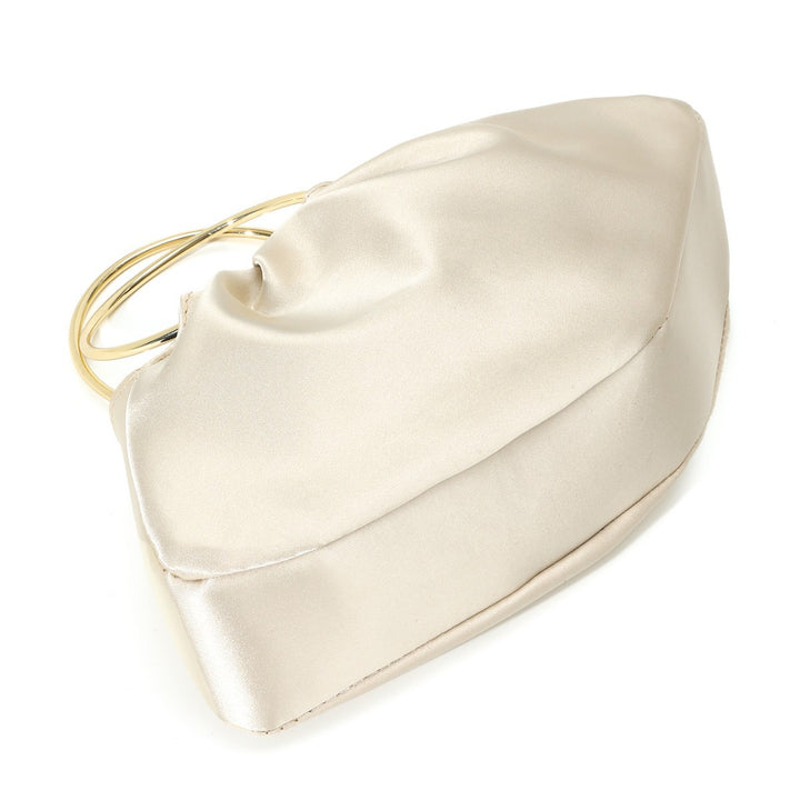 Satin Ring Handle Evening Bag