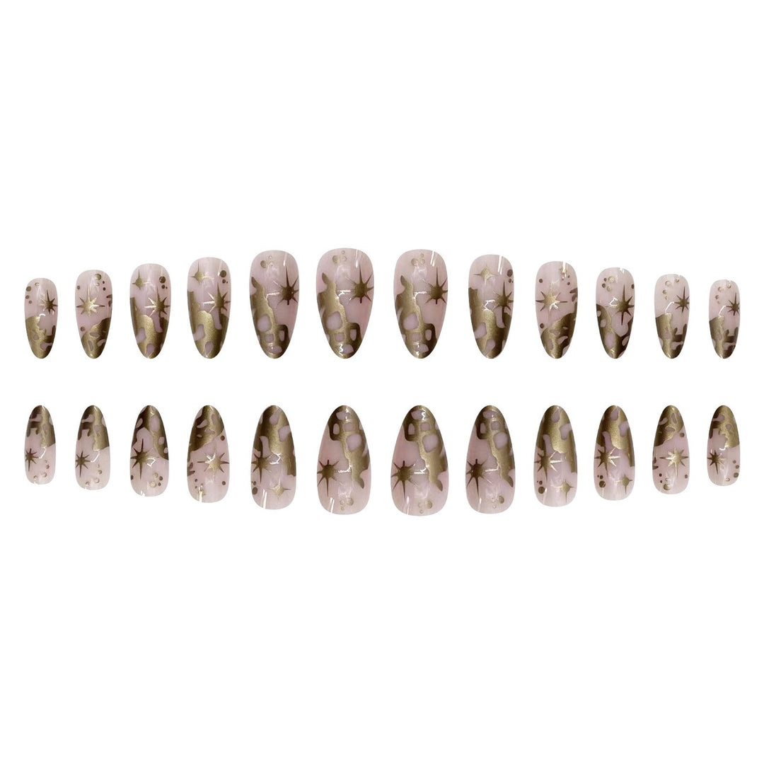 Trendy artificial nail tips with luxurious gold accents Stornfield