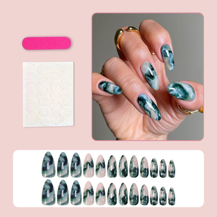 Artificial nail set with luxurious marble designs Stornfield