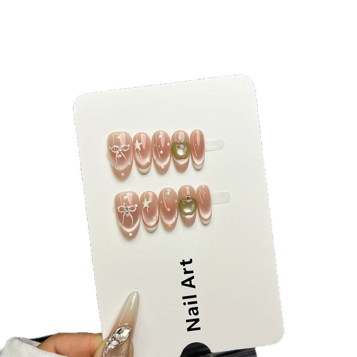 Decorative Press-On Nail Art Set with Floral and Heart Accents