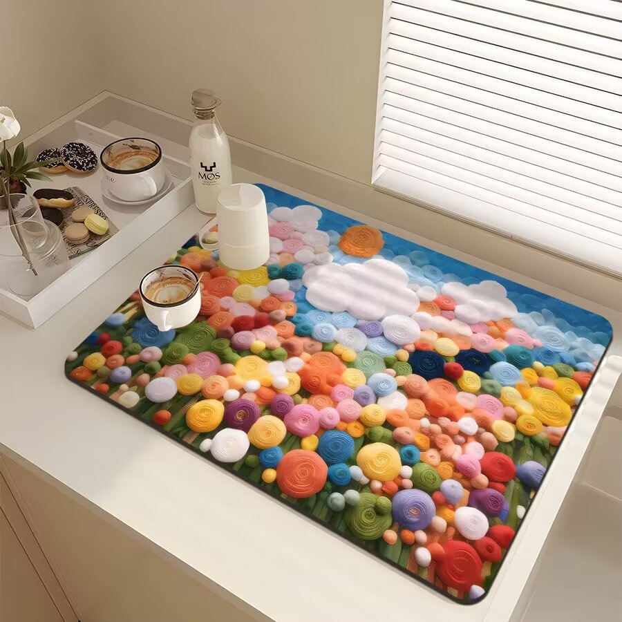 Floral-Themed Kitchen Mat Stornfield