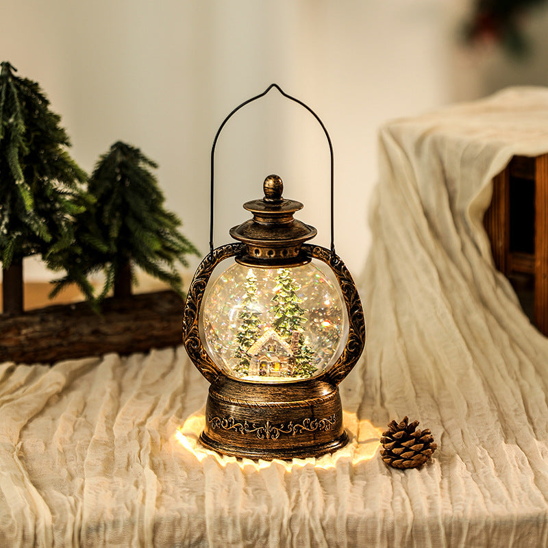 Nostalgic Christmas lantern with snow globe Stornfield