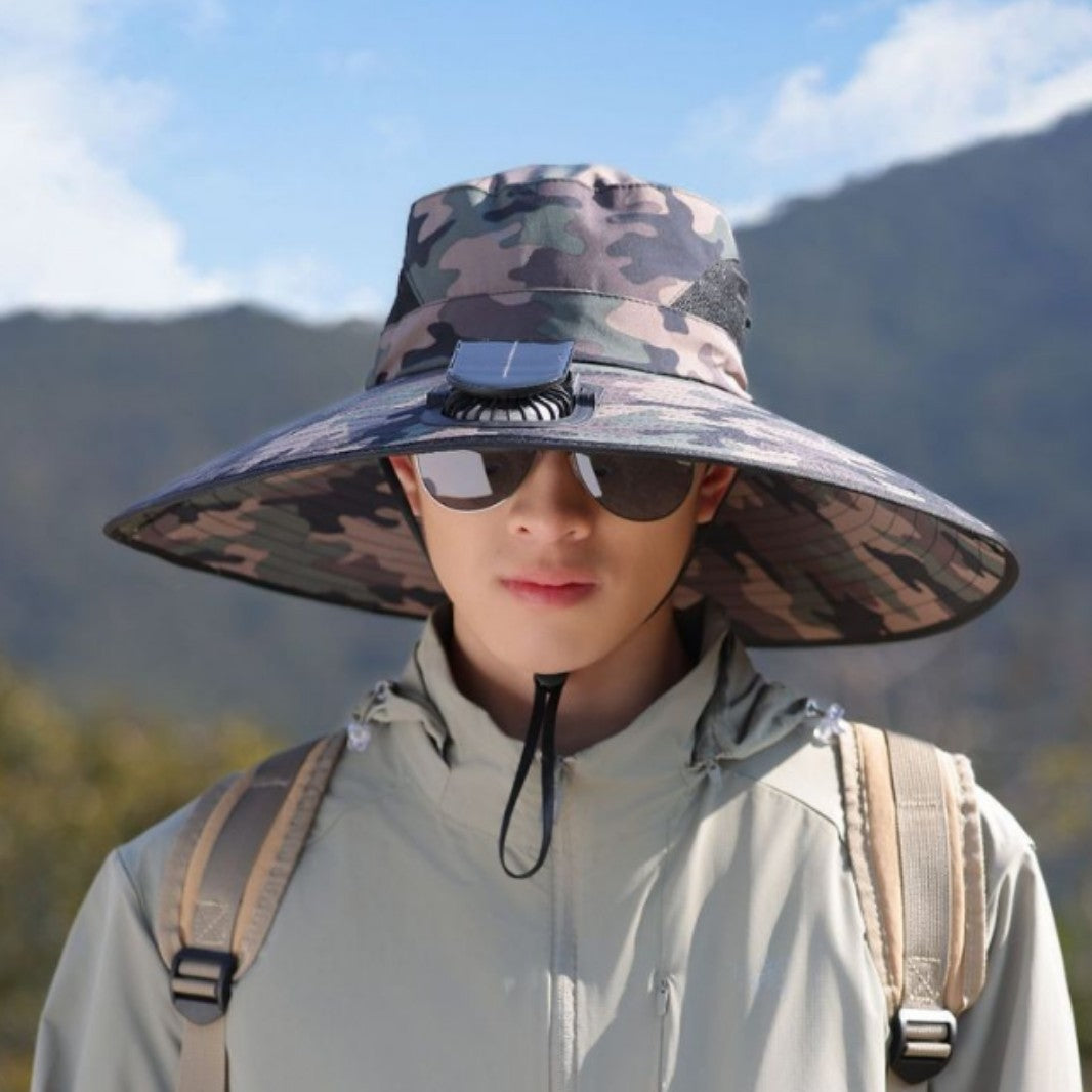 tactical fishing hat with wide brim, mesh ventilation and adjustable chin strap Stornfield