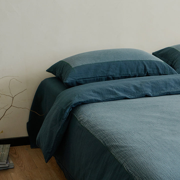 Premium linen bedding with stonewashed texture and double reversible function