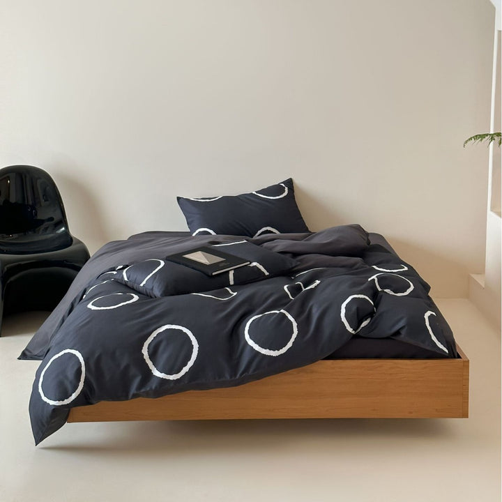 Duvet cover set made of cotton satin with Boho-Ethno pattern and reversible function