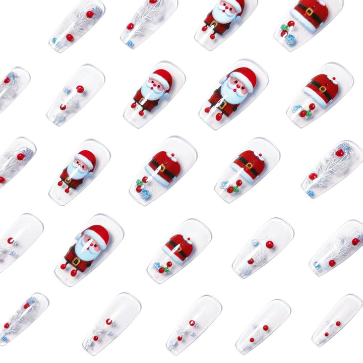 Artificial nails in festive Christmas design Stornfield