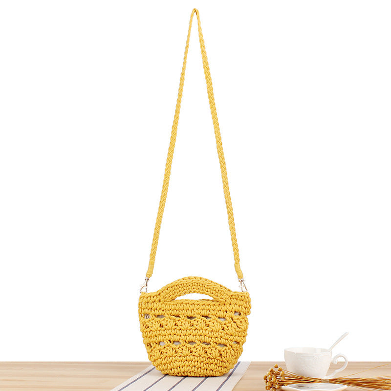 Playful macrame shoulder bag with braided handle Stornfield