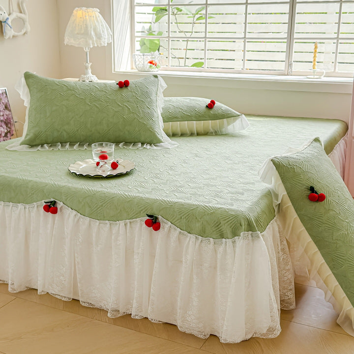 Women's bedspread with playful ruffle design and elegant texture Stornfield