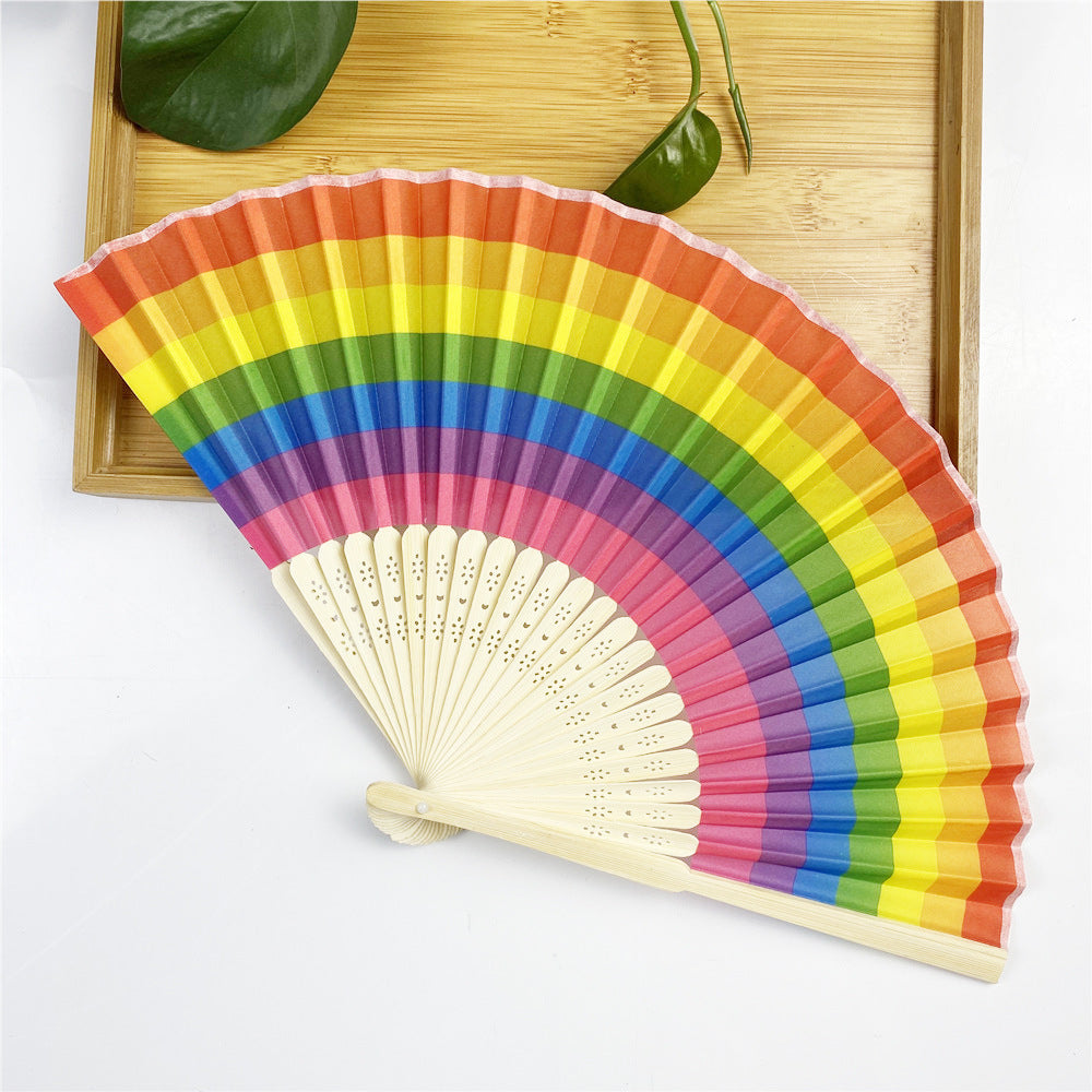 Women's colorful hand fan with artistic design Stornfield