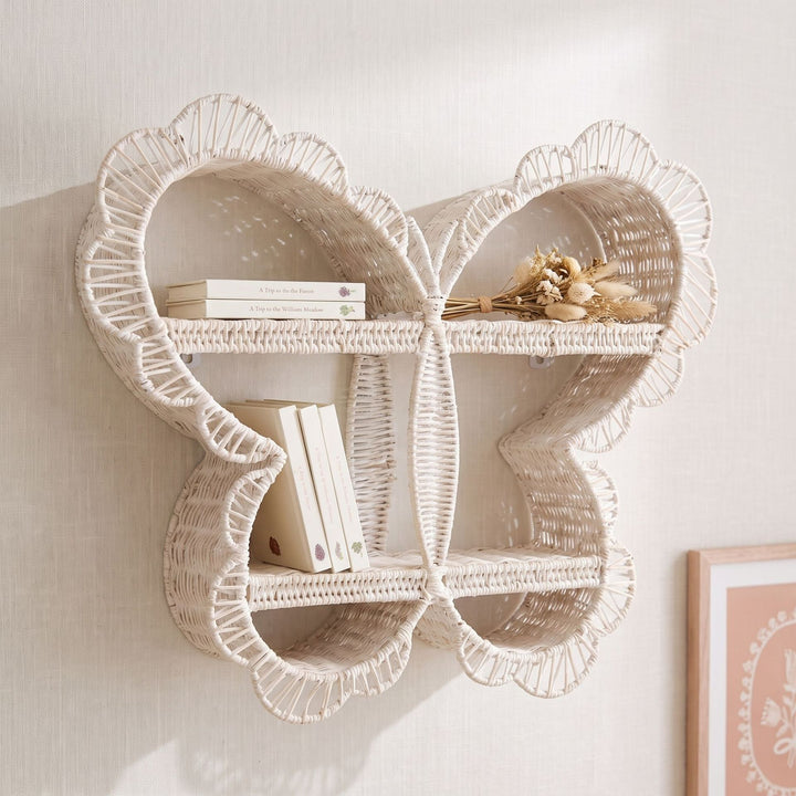 Playful wall shelf in butterfly design Stornfield