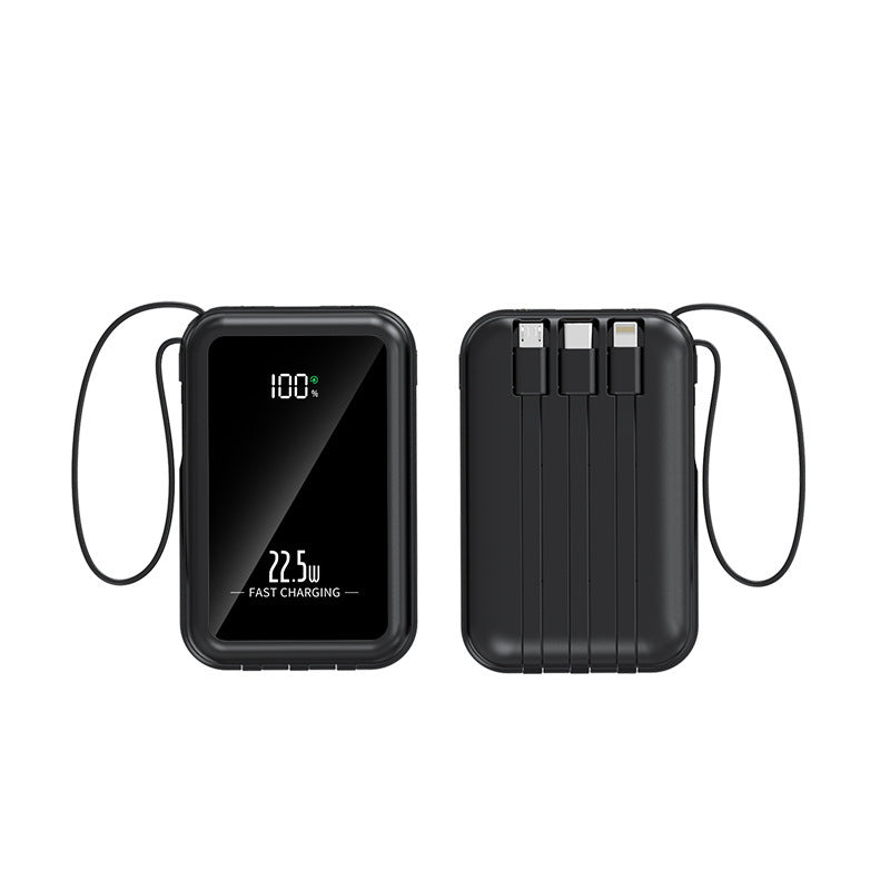 Portable power bank with integrated digital display and versatile cable system Stornfield