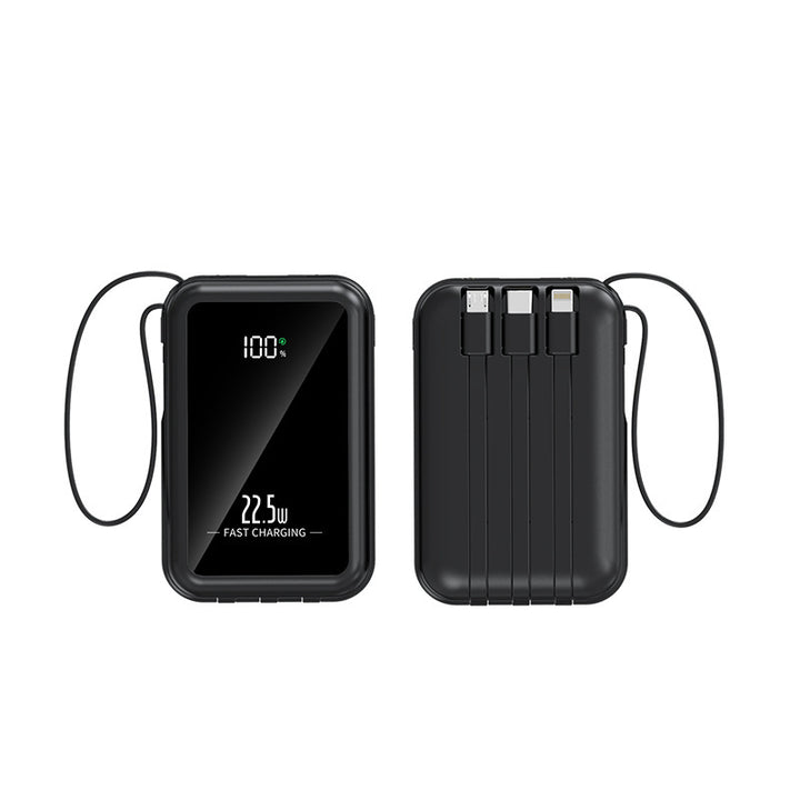 Portable power bank with integrated digital display and versatile cable system Stornfield