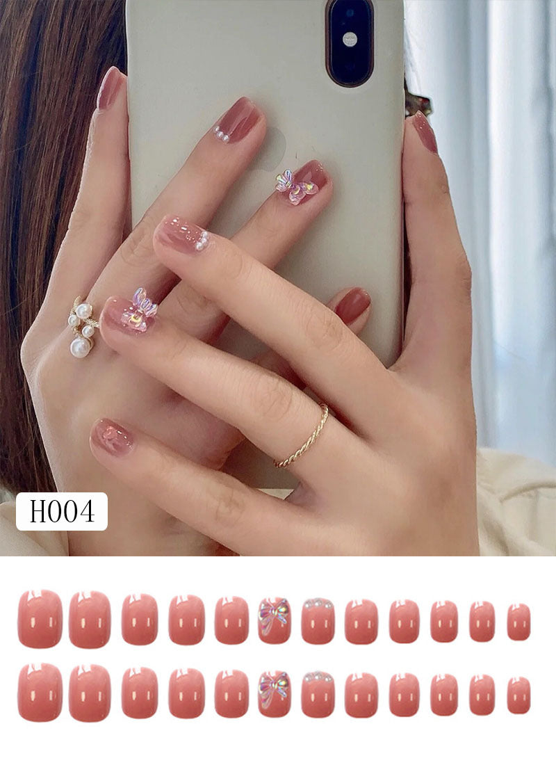 Artificial nail tips with bow design Stornfield