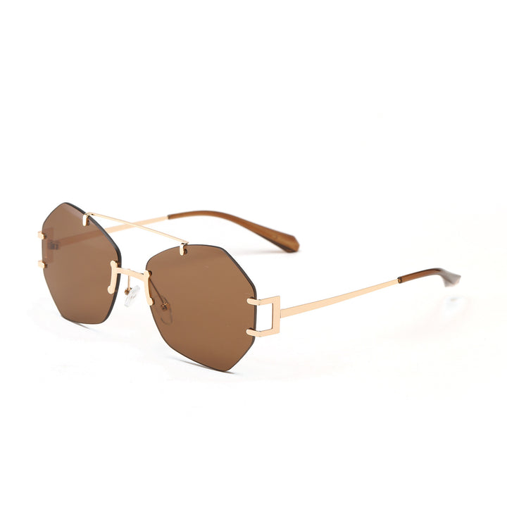 Women's fashionable octagonal sunglasses with delicate metal frame Stornfield