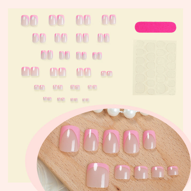 Premium French Tip Press-On Nails Set with Elegant Gradient Design Stornfield