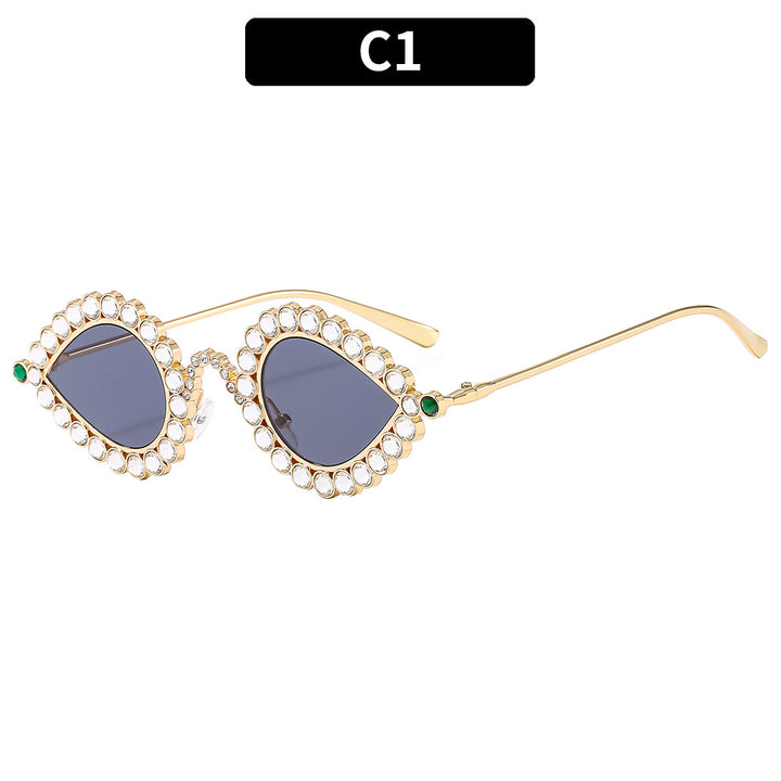 Decorative Rhinestone Cat-Eye Sunglasses