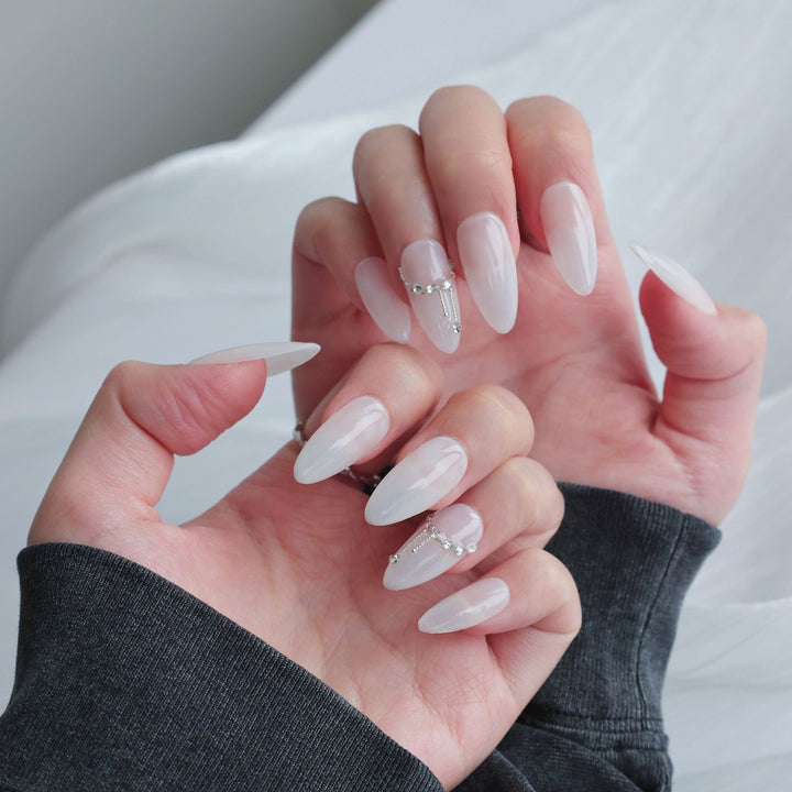 Luxury Stiletto Press-On Nails with Decorative Crystal Accents