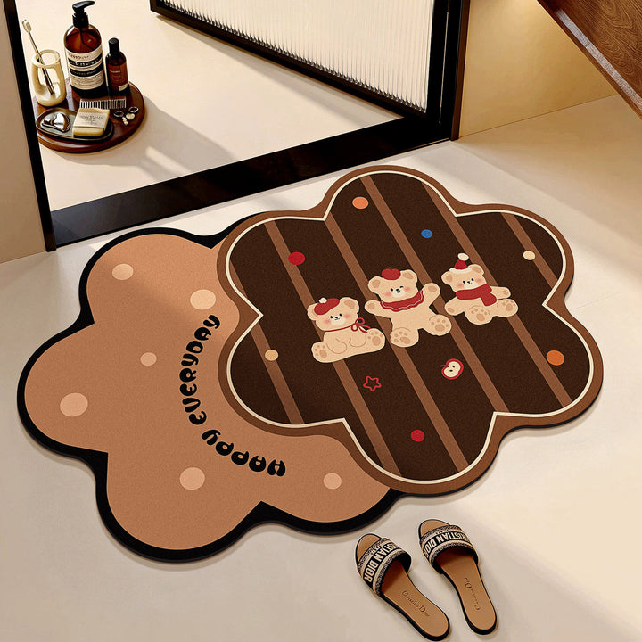 Cartoon Cookie-Themed Decorative Bath Mat