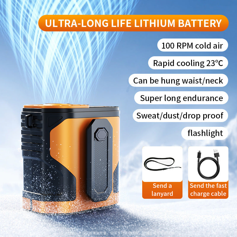 Unisex nan portable wearable rechargeable personal cooling fan with integrated flashlight and long-life lithium battery Stornfield