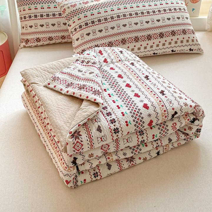 Playful Themed Quilted Bed Cover