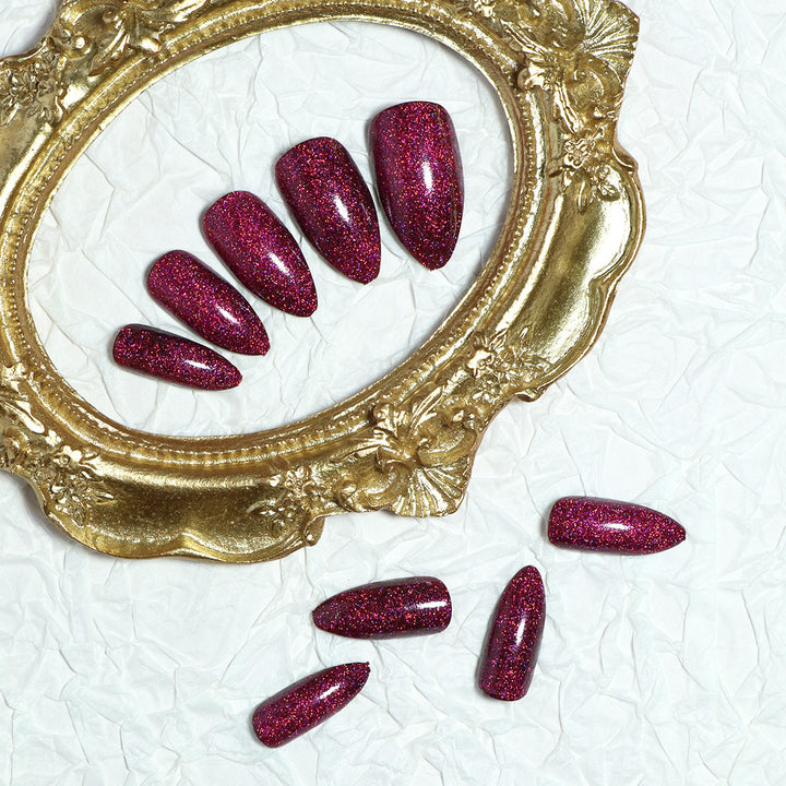 Glamorous Glittery Almond-Shaped Press-On Nails Stornfield