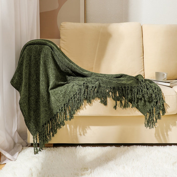 Ladies elegant and stylish couch blanket with fringes Stornfield