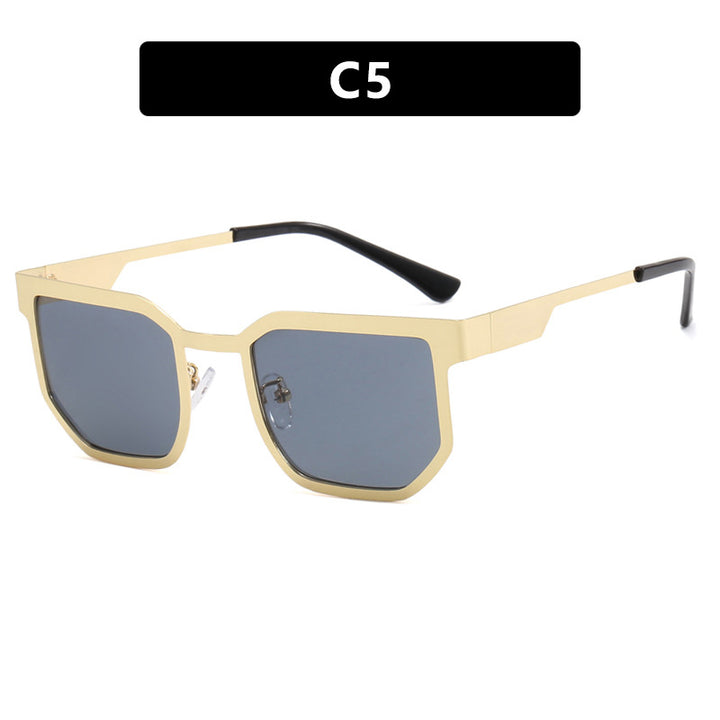 Ladies modern sunglasses in trendy rectangular design with narrow metal frame Stornfield