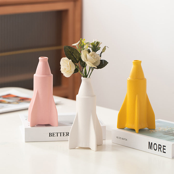 Rocket-Shaped Ceramic Vase Stornfeild