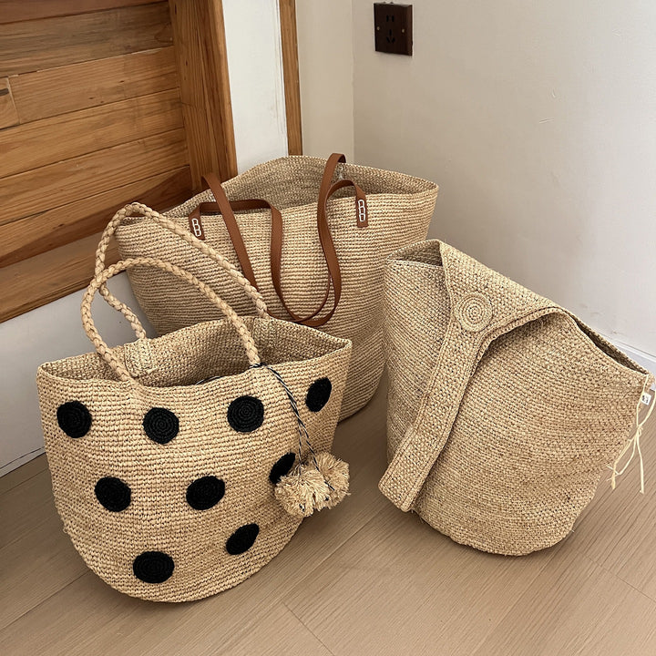 Handmade basket bag with braided handle Stornfield
