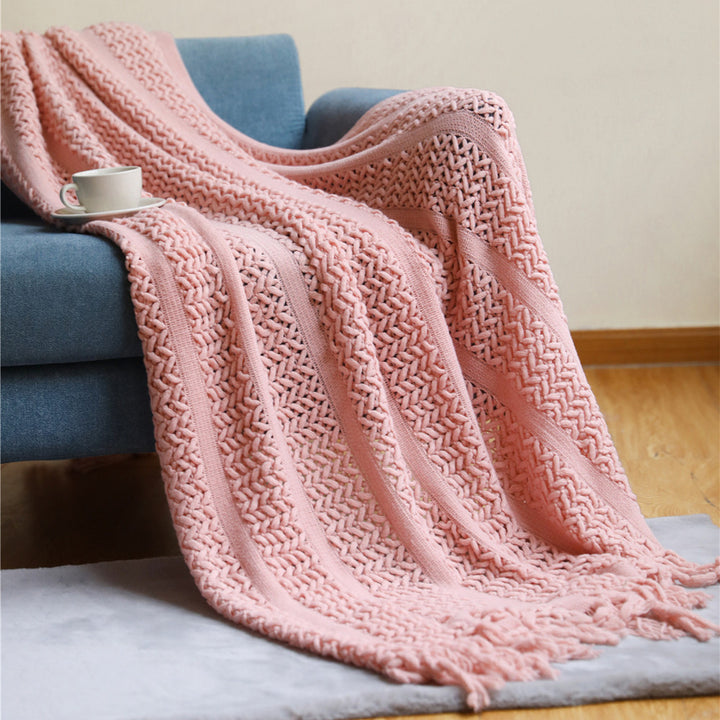 Women's Knit Blanket with Elegant Fringes Stornfield
