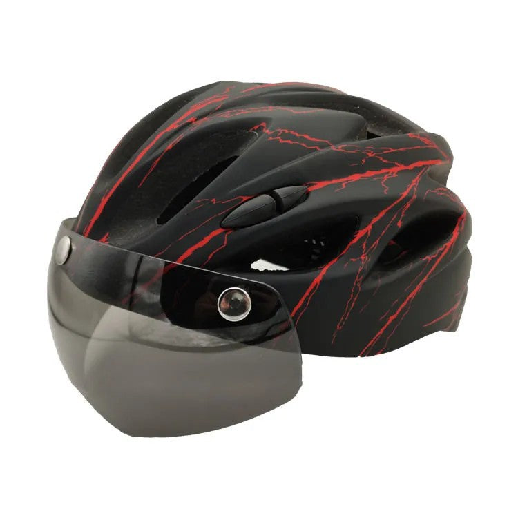 Sporty bicycle helmet with integrated visor Stornfield