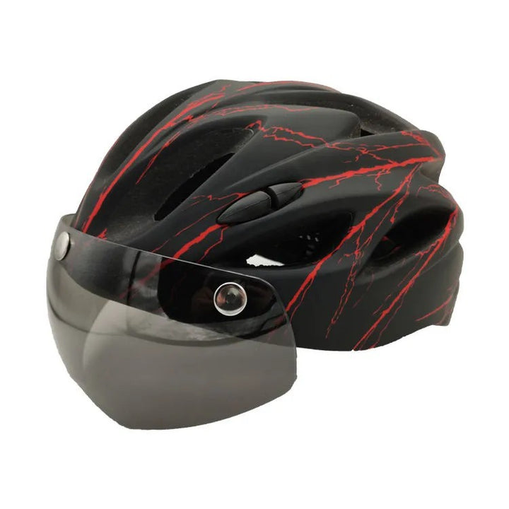 Sporty bicycle helmet with integrated visor Stornfield
