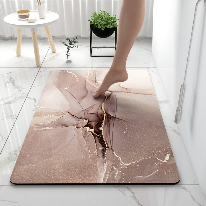 Soft Print Abstract Marble Bath Mat Stornfield