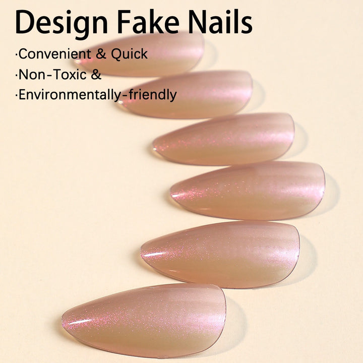 Acrylic nail set with shimmering design and elegant shapes Stornfield