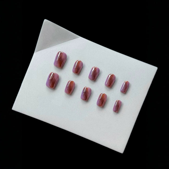 Premium Press-On Nail Art Set with Marble Design