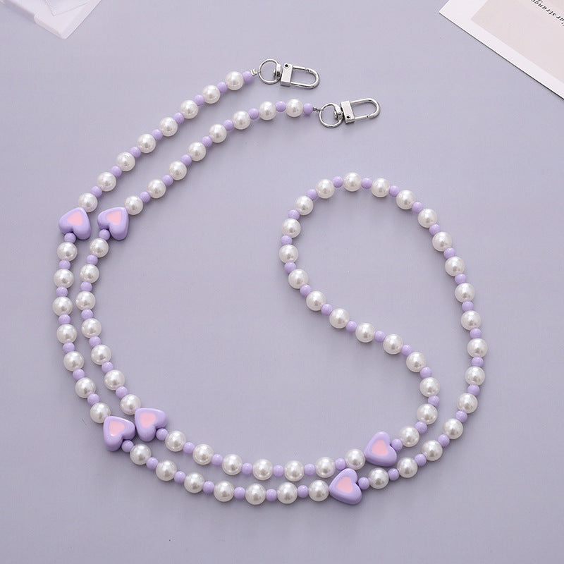 Heart-Embellished Beaded Eyewear Chain Stornfield