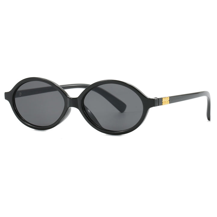 Women's fashionable sunglasses with oval frame and golden accents Stornfield