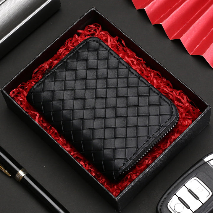 Textured Leather Credit Card Holder