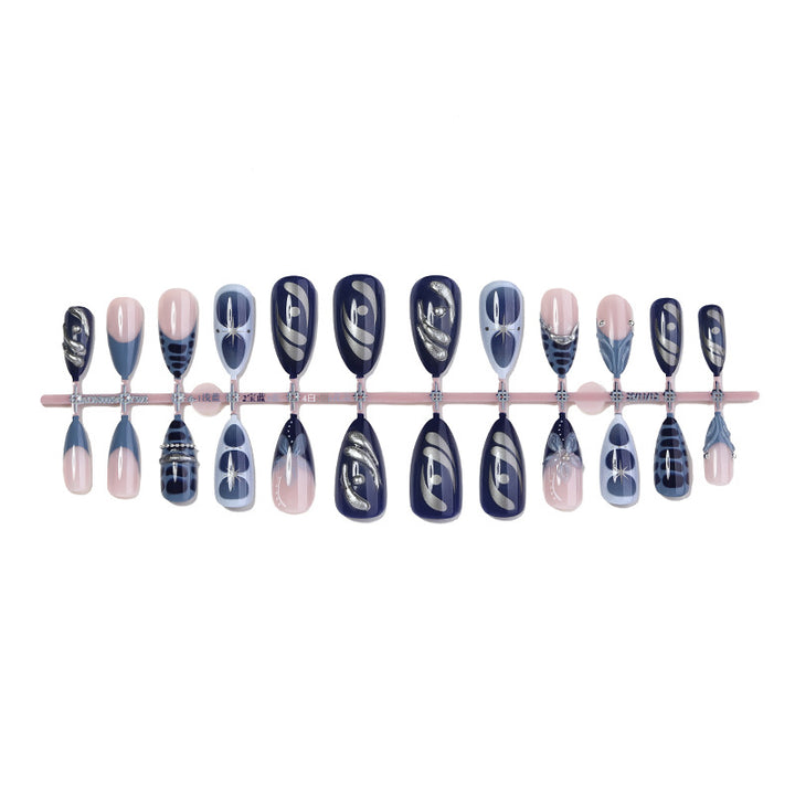 Luxurious Artistic Full Cover Press-On Nails Stornfield