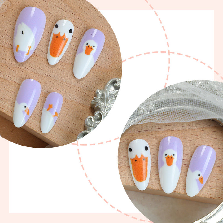 Artistic Cartoon-Themed Press-On Nail Art Set Stornfield