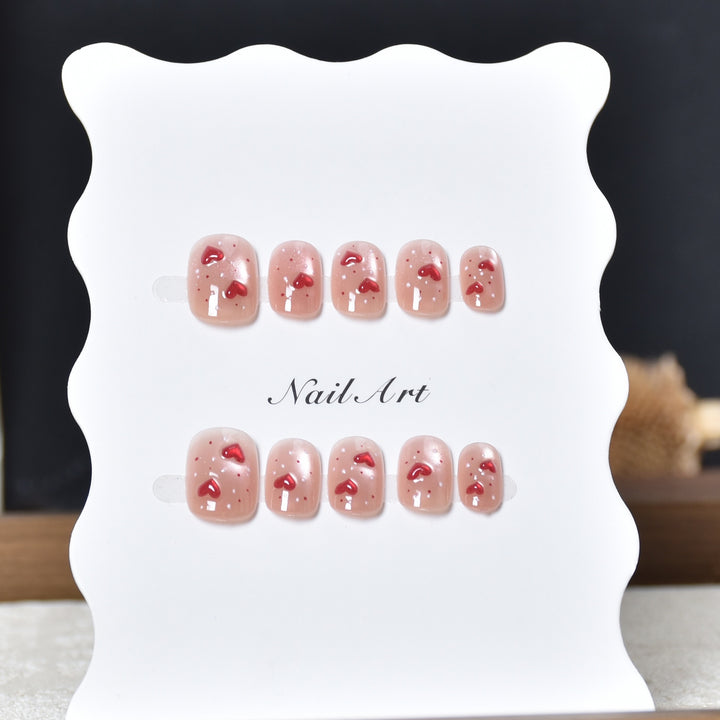 Innovative Heart-Themed Adhesive Nail Art Stornfield