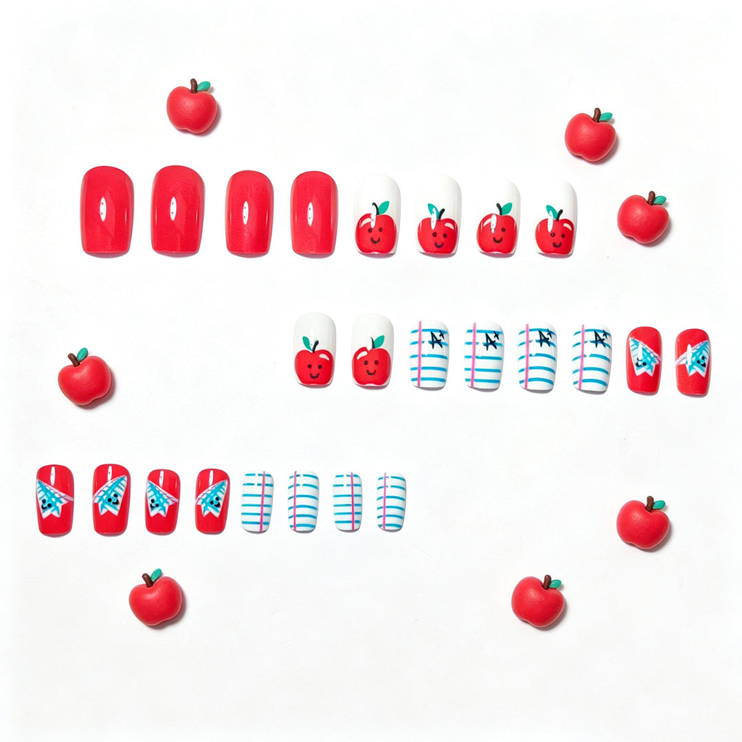 Creative art nails with cheerful school motif Stornfield