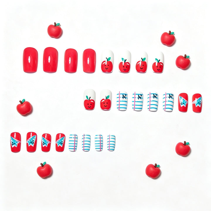 Creative art nails with cheerful school motif Stornfield