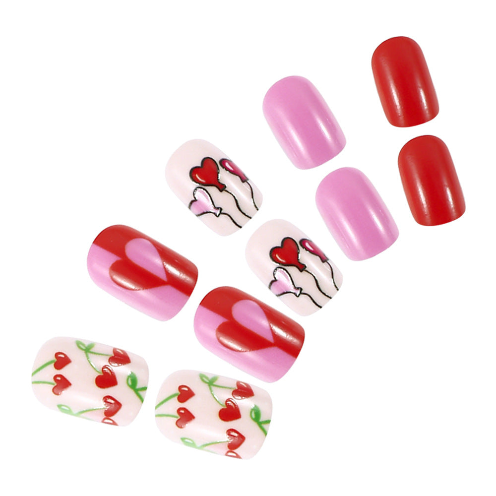 Artistic Love-Themed Press-On Nail Art Set Stornfield