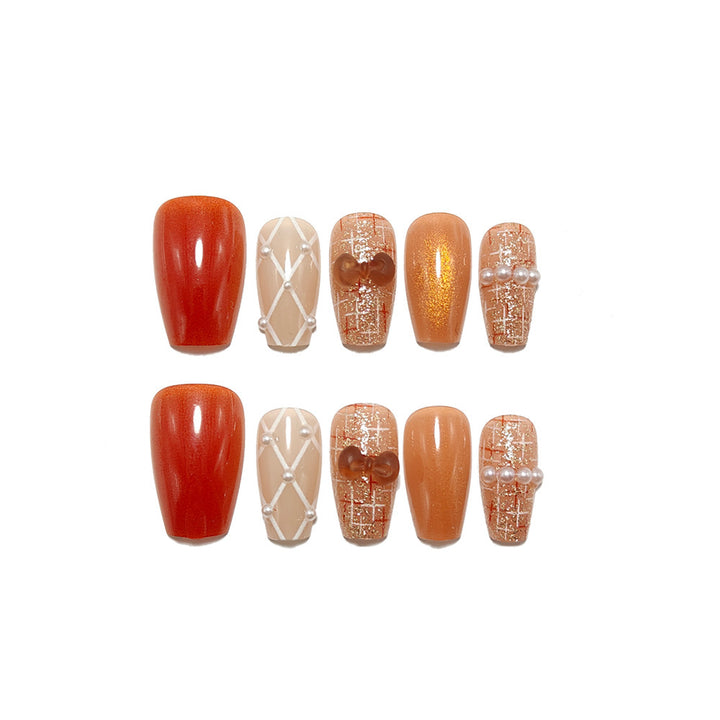 Acrylic nail set with luxurious decorations Stornfield