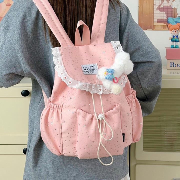 Star Print Ruffled Backpack Stornfield